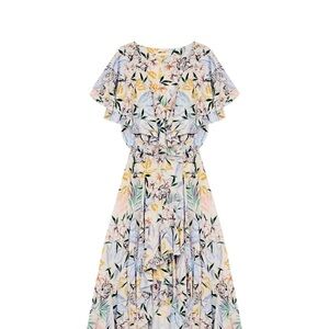 Maje Rivale Ruffled Floral Maxi - Size 38